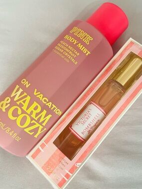 🧡Victoria’s Secret Bombshell St. Tropez  + PINK Warm & Cozy ON VACATION *RARE*